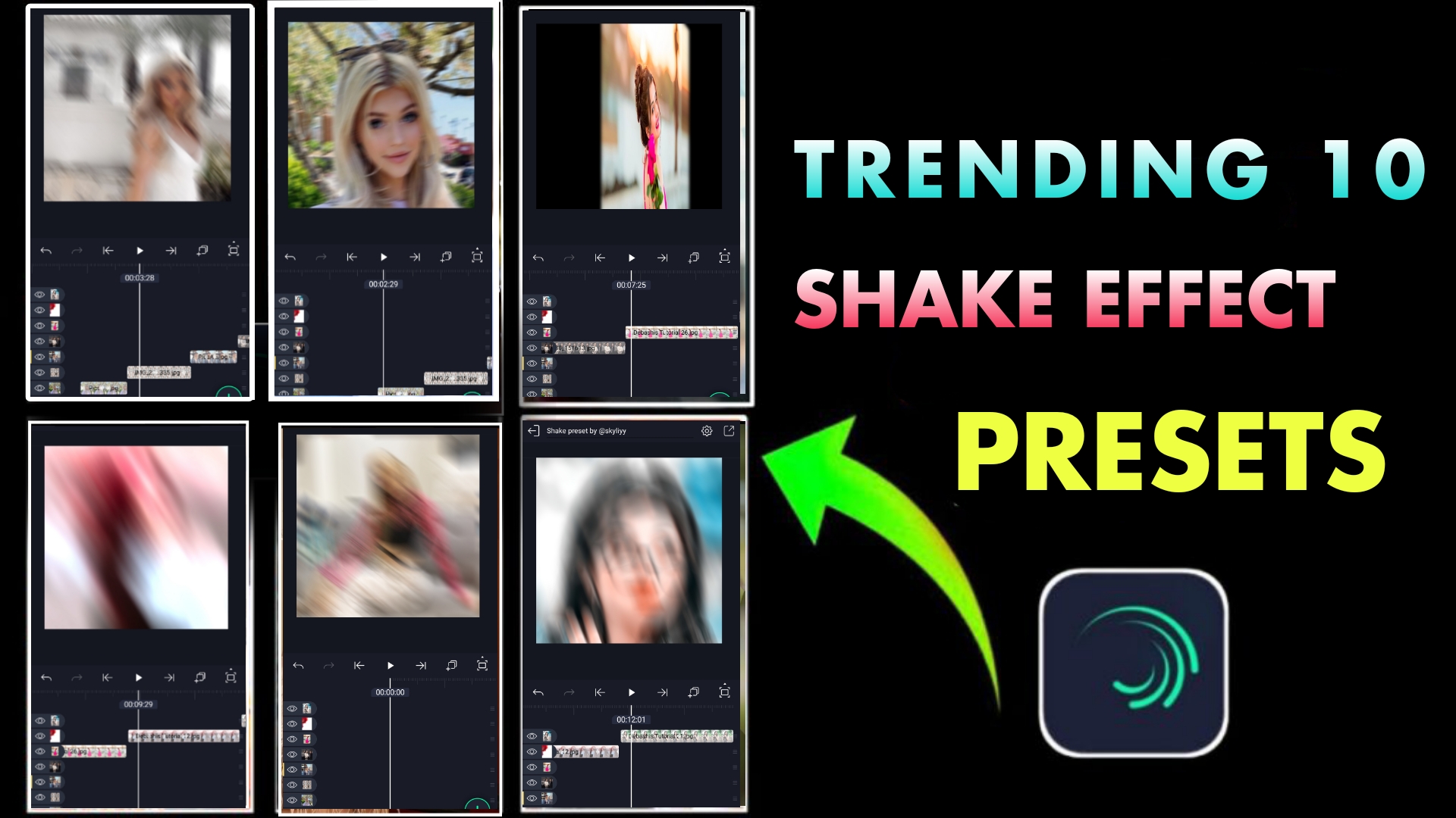 Trending shake effect presets