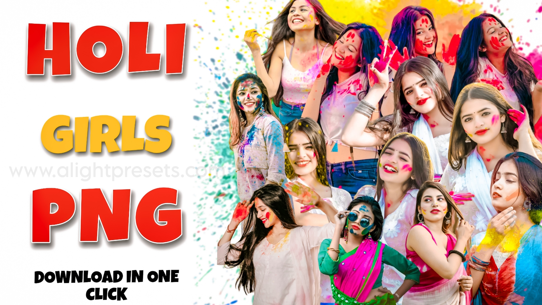 Holi girls png images